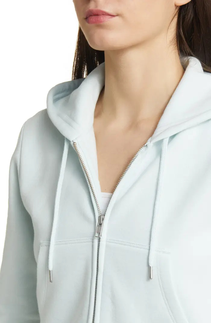Crop Cotton Blend Zip-Up Hoodie | Nordstrom