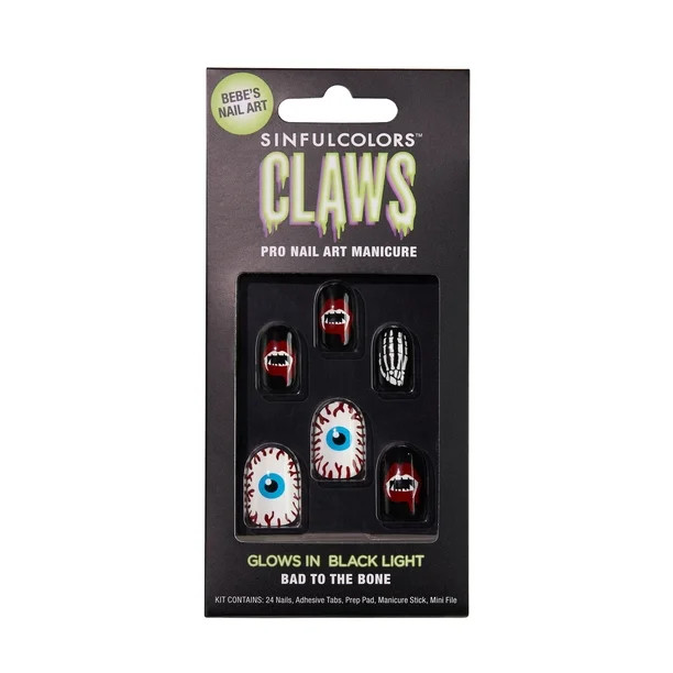 Bebe Rexha x SinfulColors Claws, Halloween Press On Nails - Bad to the Bone | Walmart (US)