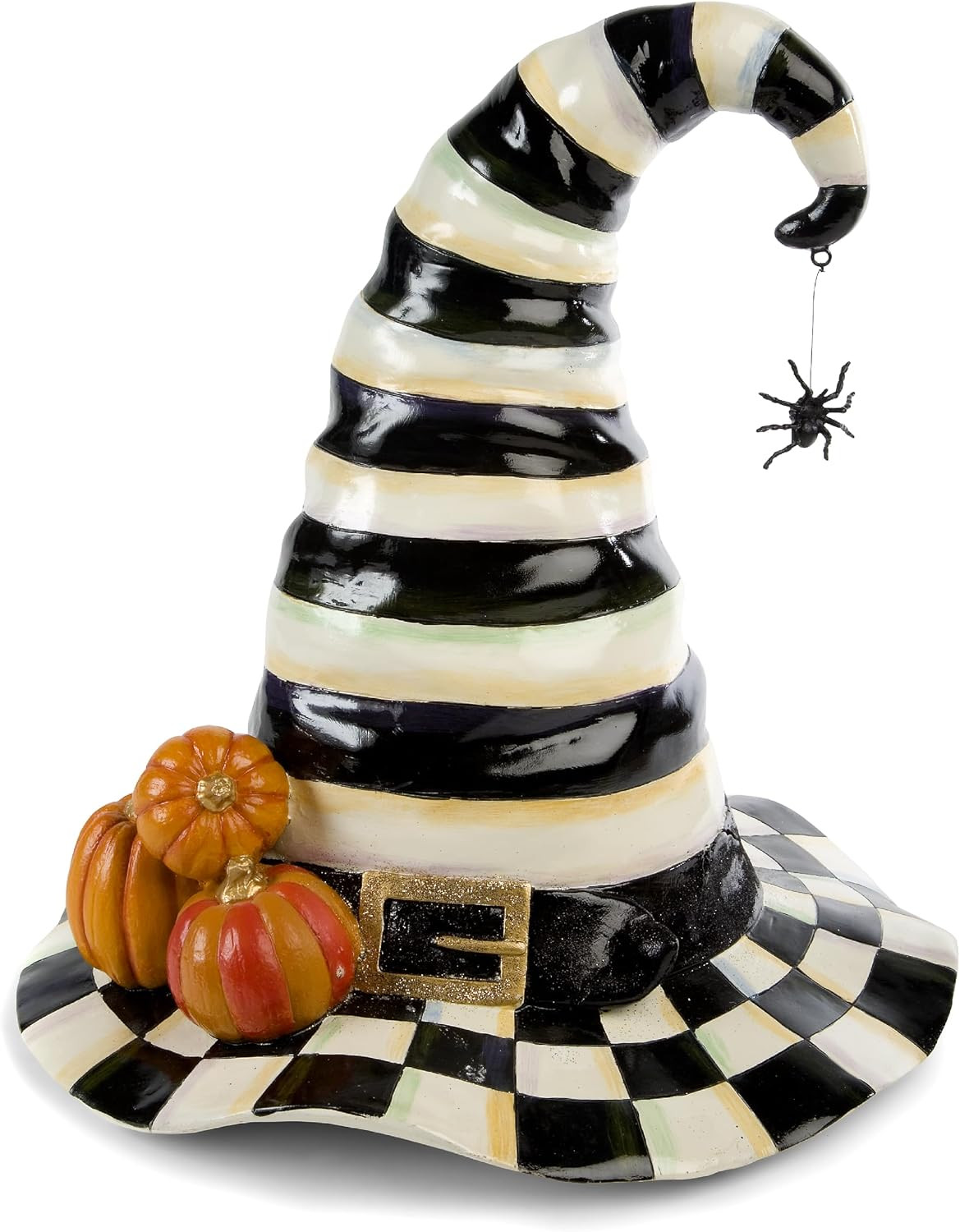 MACKENZIE-CHILDS Courtly Stripe Witch’s Hat, Black-and-White Witch Hat Decor, Halloween Home Decor | Amazon (US)