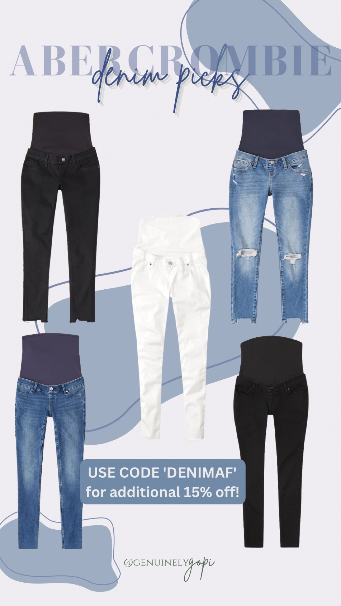 Abercrombie maternity denim sale picks - everything I own and love! #abercrombie #denim #maternity 

#LTKSale #LTKsalealert #LTKbump