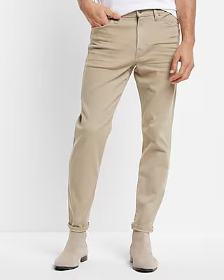 Athletic Tapered Slim Beige Hyper Stretch Jean, Men's Size:W31 L32 | Express