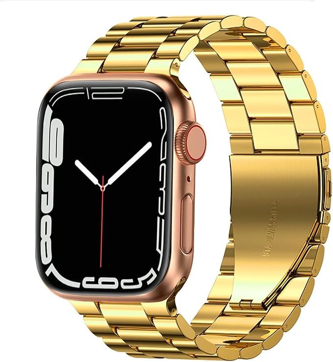 Fitlink Stainless Steel Metal Band for Apple Watch 45/44/42/41/40/38mm, Apple Watch Band Bracelet... | Amazon (US)