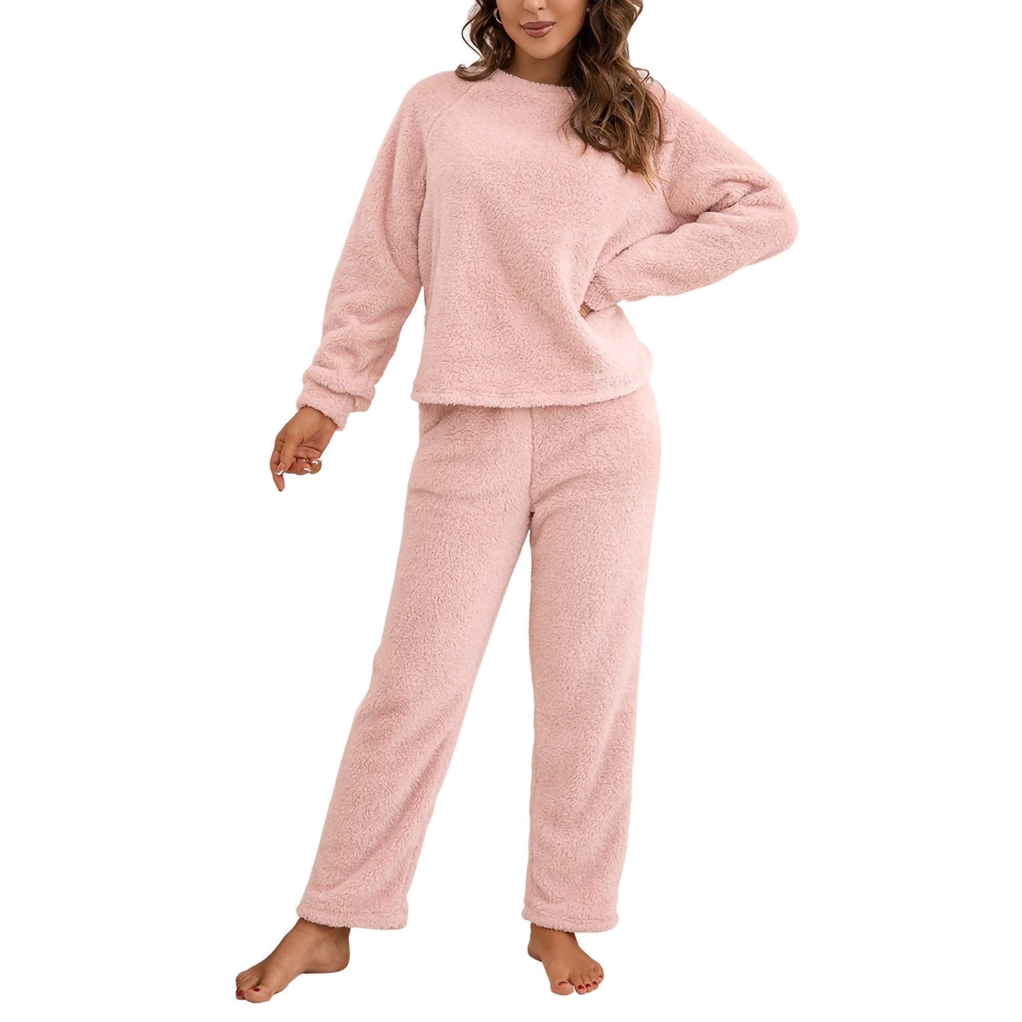 Pudcoco Women Fluffy Pajamas Set Fleece Pullover Pants Winter Loose Plush Lounge Sets 2 Piece Coz... | Walmart (US)