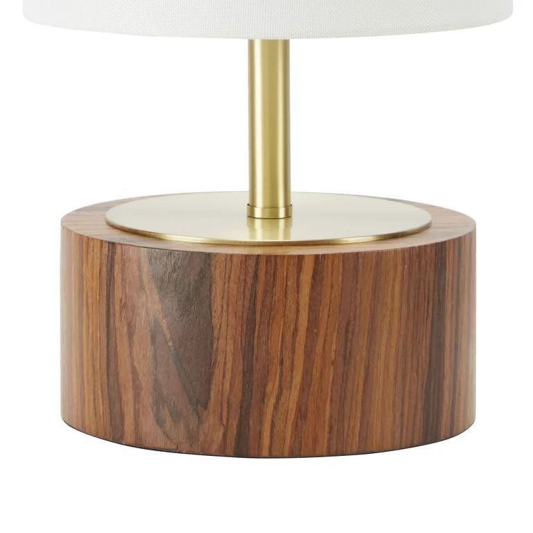 Better Homes & Gardens Woodgrain Touch Table Lamp, Walnut and Brushed Brass Finish | Walmart (US)