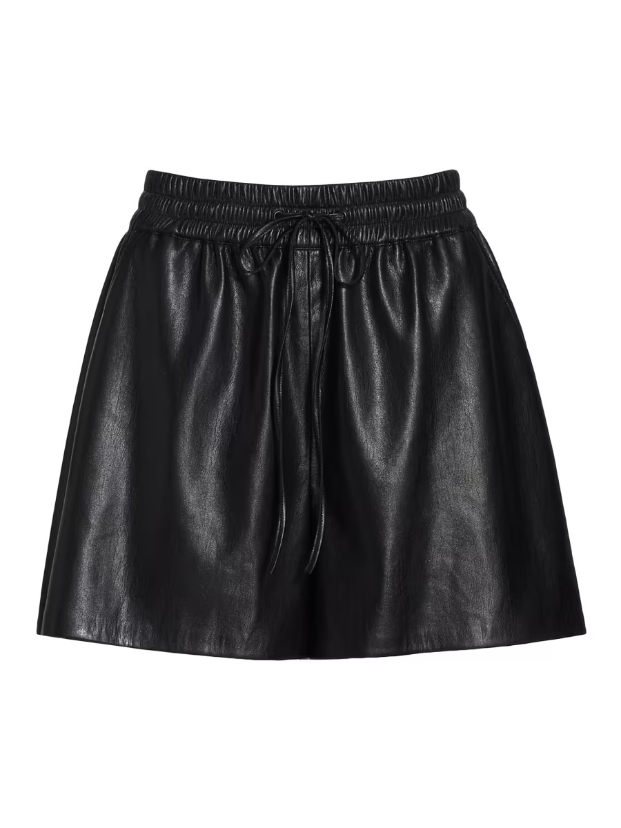Good American Better Than Leather Drawstring Shorts | Saks Fifth Avenue | Saks Fifth Avenue