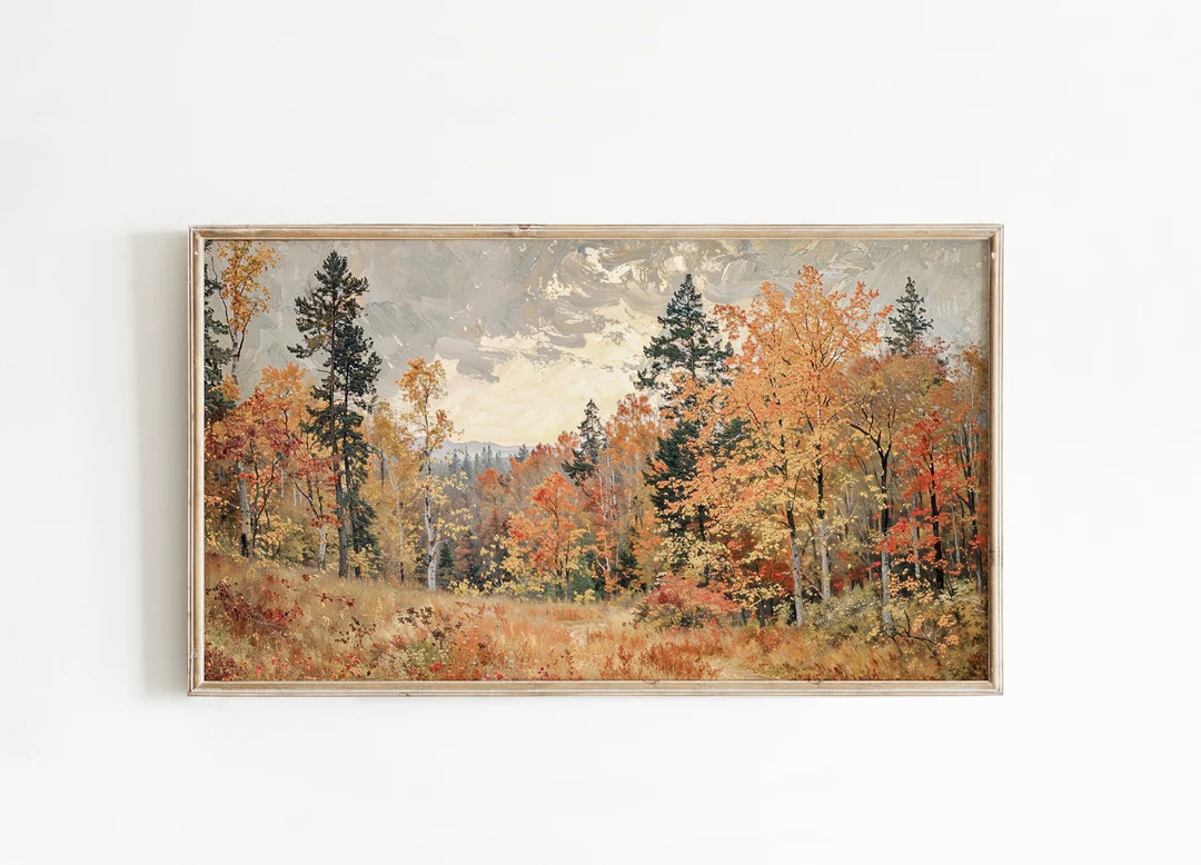 Autumn Frame Tv Art, Fall Trees Landscape, Forest Art for the Frame Tv - Etsy | Etsy (US)