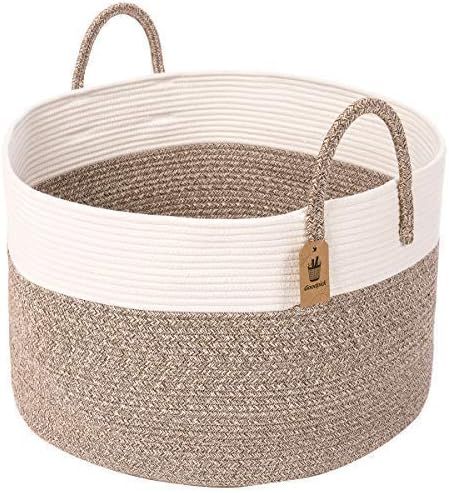 INDRESSME Cotton Rope Basket | Extra Large Woven Hamper Basket with Handles Nursery Storage Baby ... | Amazon (US)