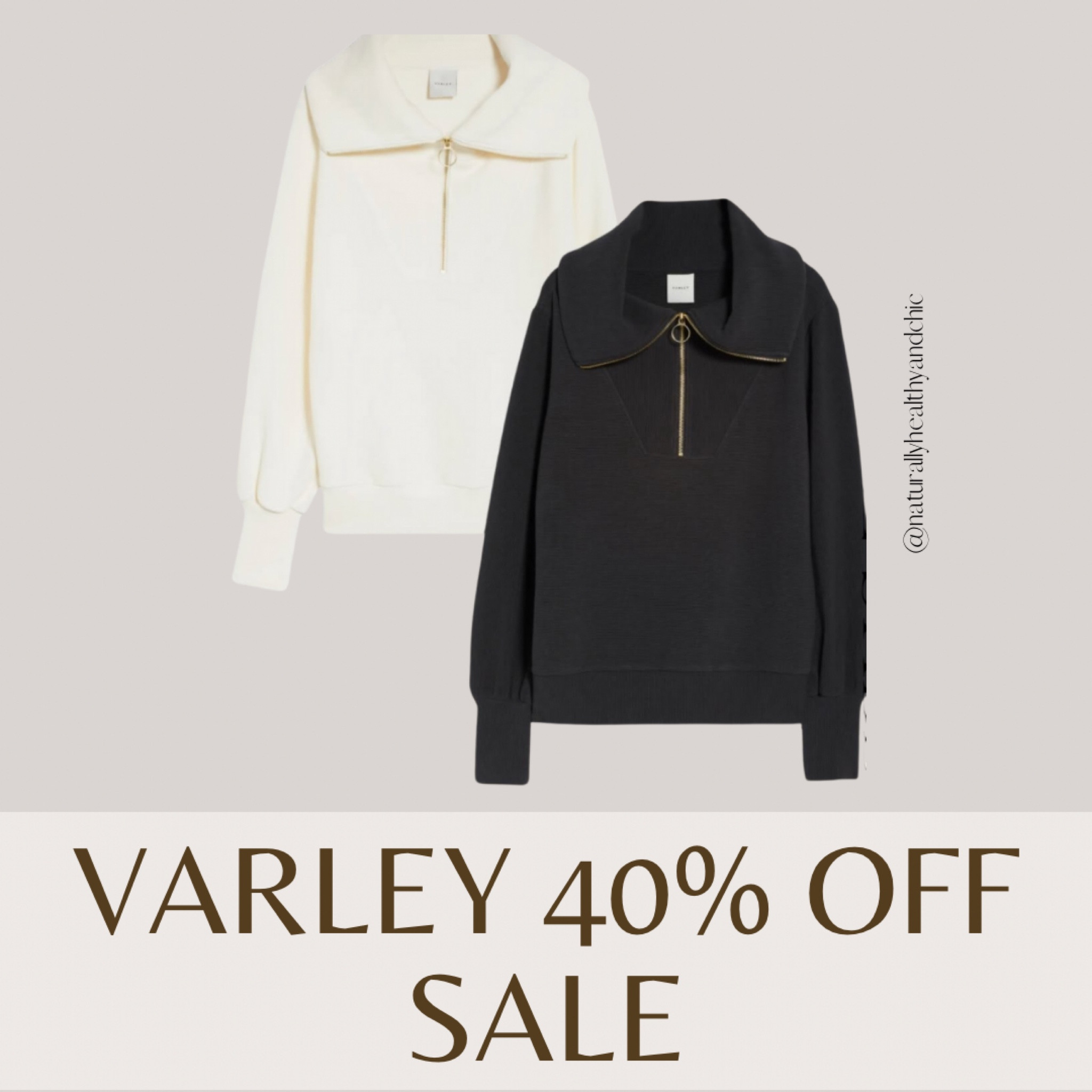 Varley 40% off sale. Nordstrom. Pullover. Black. Ivory. Zip front. Sweaters . Bump friendly . 

#LTKBump #LTKSeasonal #LTKSaleAlert