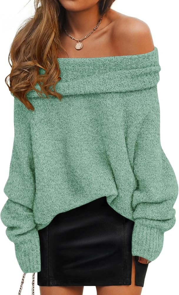 ZESICA Women's Off The Shoulder Fall Sweaters Oversized Long Sleeve Pullover Tops 2025 Fashion Ou... | Amazon (US)