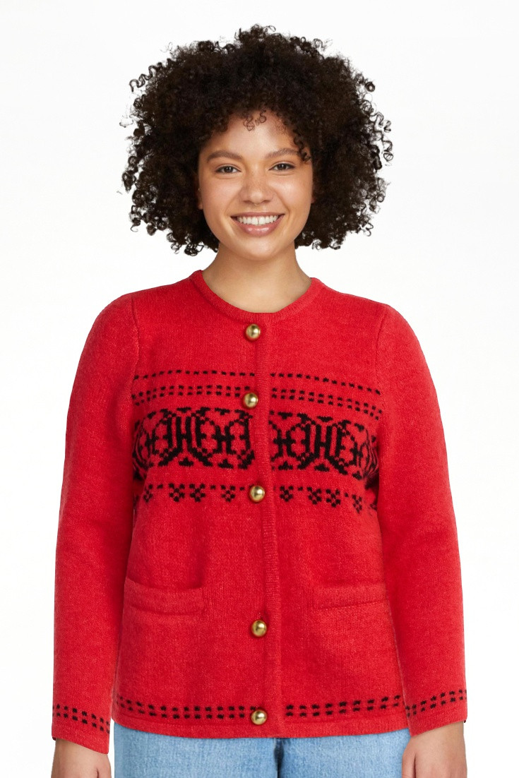 Free Assembly Women's and Women's Plus Fair Isle Cardigan with Welt Pockets, Midweight, Sizes XS-... | Walmart (US)