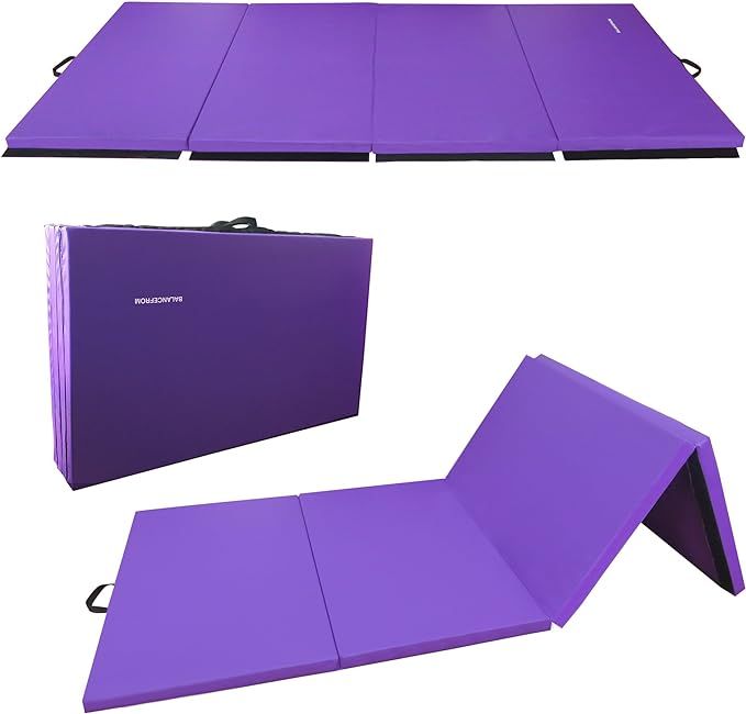 BalanceFrom All Purpose 4'x10'x2" Extra Thick High Density Anti Tear Gymnastics Gym Folding Exerc... | Amazon (US)