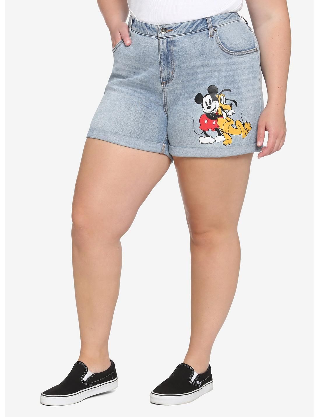 Disney Mickey Mouse & Pluto Mom Shorts Plus Size | Hot Topic
