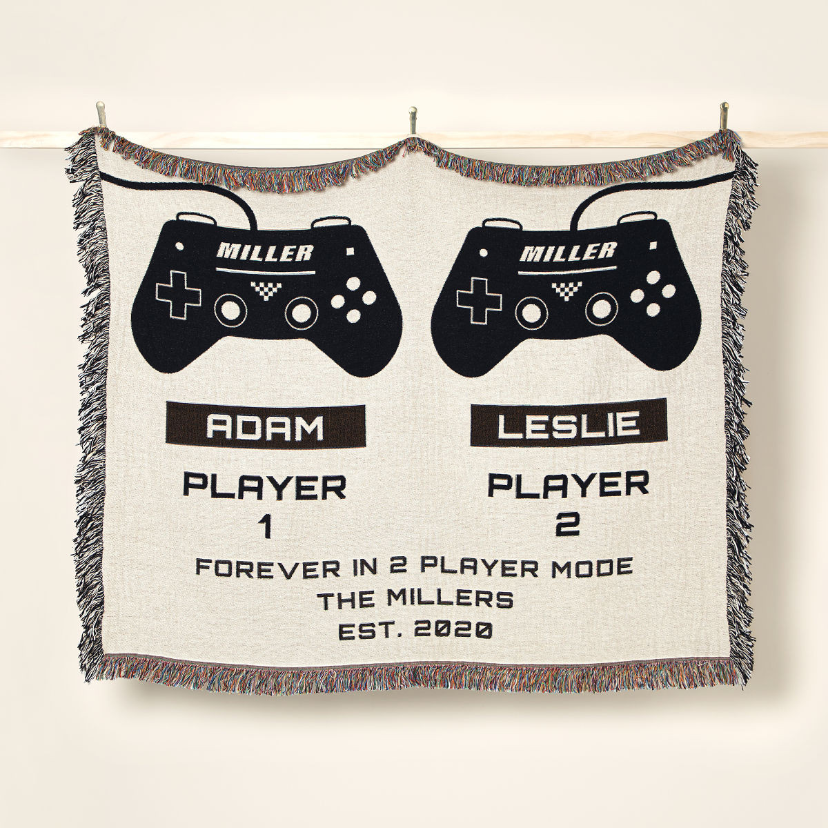 Personalized Two-Player Video Game Blanket | UncommonGoods