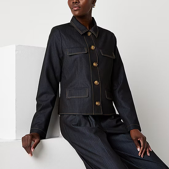 new!Worthington Womens Faux Denim Blazer | JCPenney