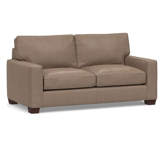 PB Comfort Square Arm Leather Sofa (62"&ndash;88") | Pottery Barn (US)