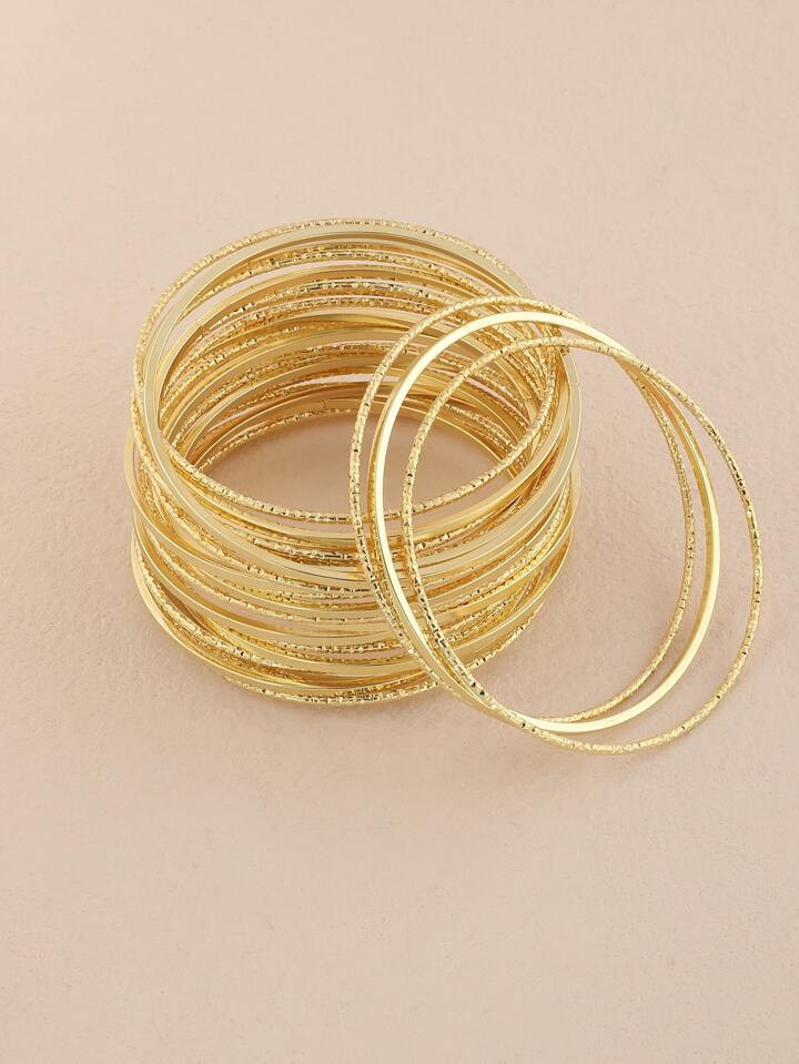 27pcs Minimalist Solid Bangle | SHEIN
