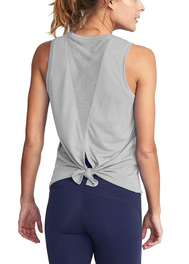 Mippo Womens Cute Workout Clothes Mesh Yoga Tops Exercise Gym Shirts Running Tank Tops | Amazon (US)