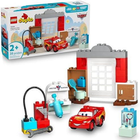 LEGO DUPLO Disney and Pixar Cars McQueen’s Visit to Doc’s Garage - Lightning McQueen Cars Toy... | Amazon (US)