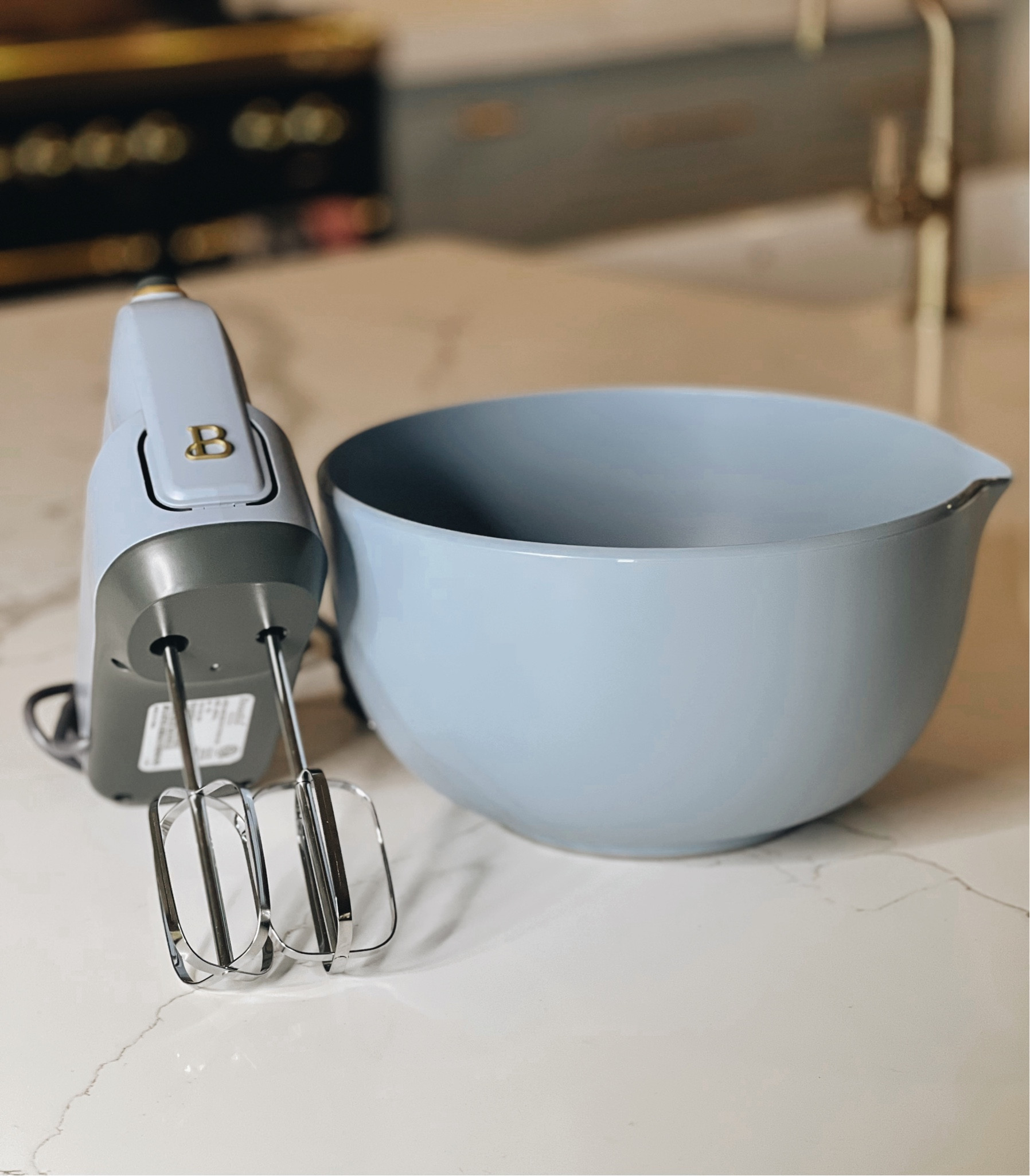 My new kitchen features french blue cabinets, so I'm so excited the Beautiful by Drew Barrymore Home line is offering cornflower blue small appliances, mixing bowls and kitchen utensils. I have been cooking with the pots and pans for over a year now and have loved them. I'm excited to add the hand mixer and mixing bowls to my collection. #sponsored #Walmart #Walmarthome 

#LTKsalealert #LTKhome #LTKunder50
