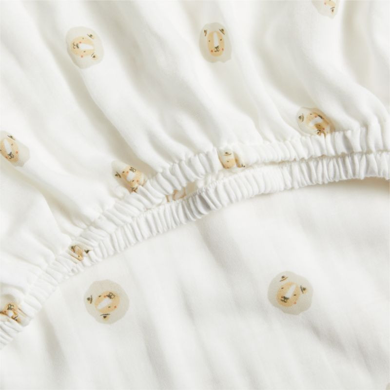 Supersoft Jungle Lion Organic Cotton Baby Crib Fitted Sheet | Crate & Kids | Crate & Barrel