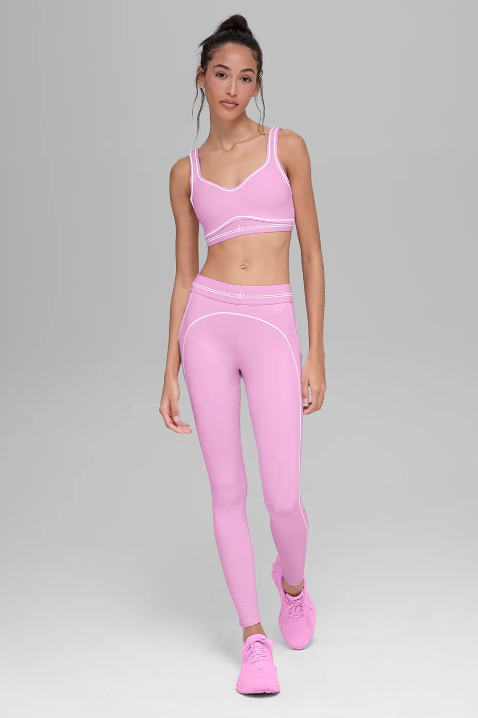 ALO | Airbrush High-Waist Heart Throb Legging in Candy Heart Pink/White, Size: Small | Alo Yoga (US)