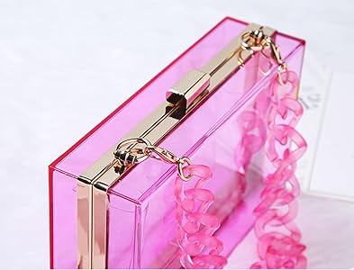 Shiratori Women Acrylic Black Lipstick Shape Evening Bags Purses Clutch Vintage Banquet Handbag | Amazon (US)