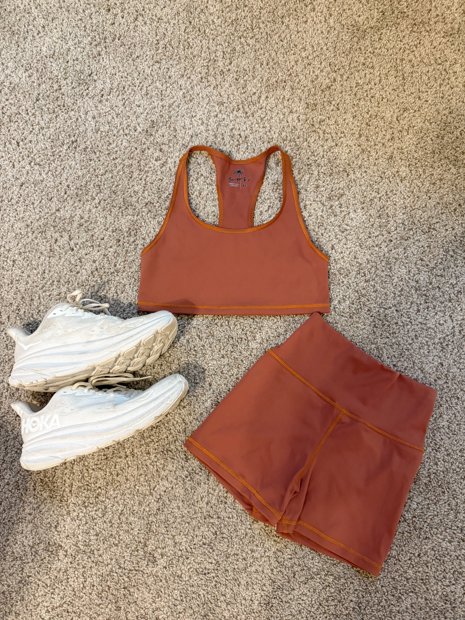 Ethically made yoga wear from Costa Rica! It’s buttery soft & so cute!! Paired with Hokas or cute sandles! Comment for the store! 