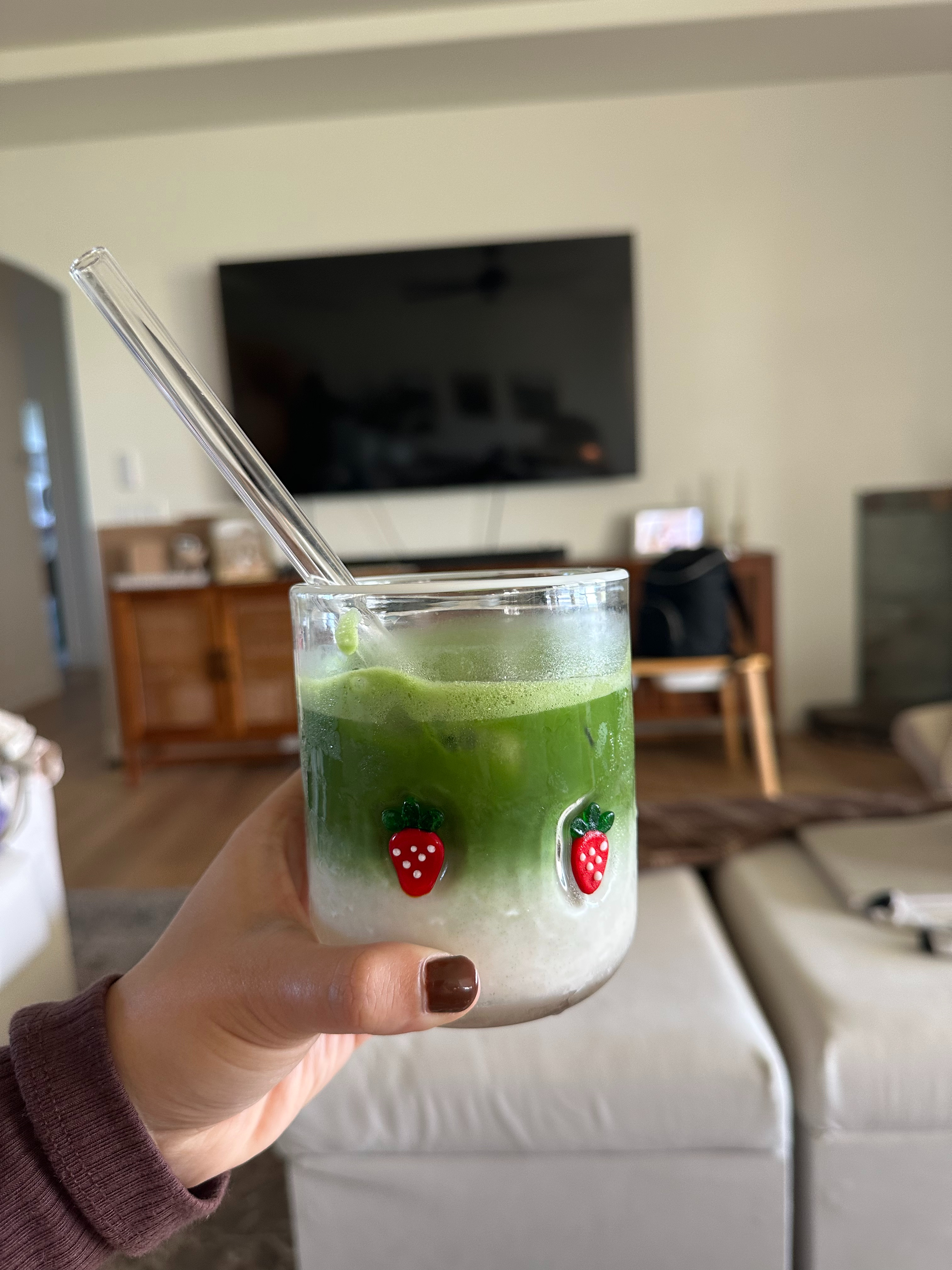 Been loving these icon juice cups from Anthro for my morning matcha! Just ordered some holiday ones. Also found that Target has some for half the price!! | Anthropologie icon juice cups, glass straws, clear icon glass, Target kitchen glassware, affordable glass cups 

 #LTKHoliday #LTKdayinmylife #LTKmomlife