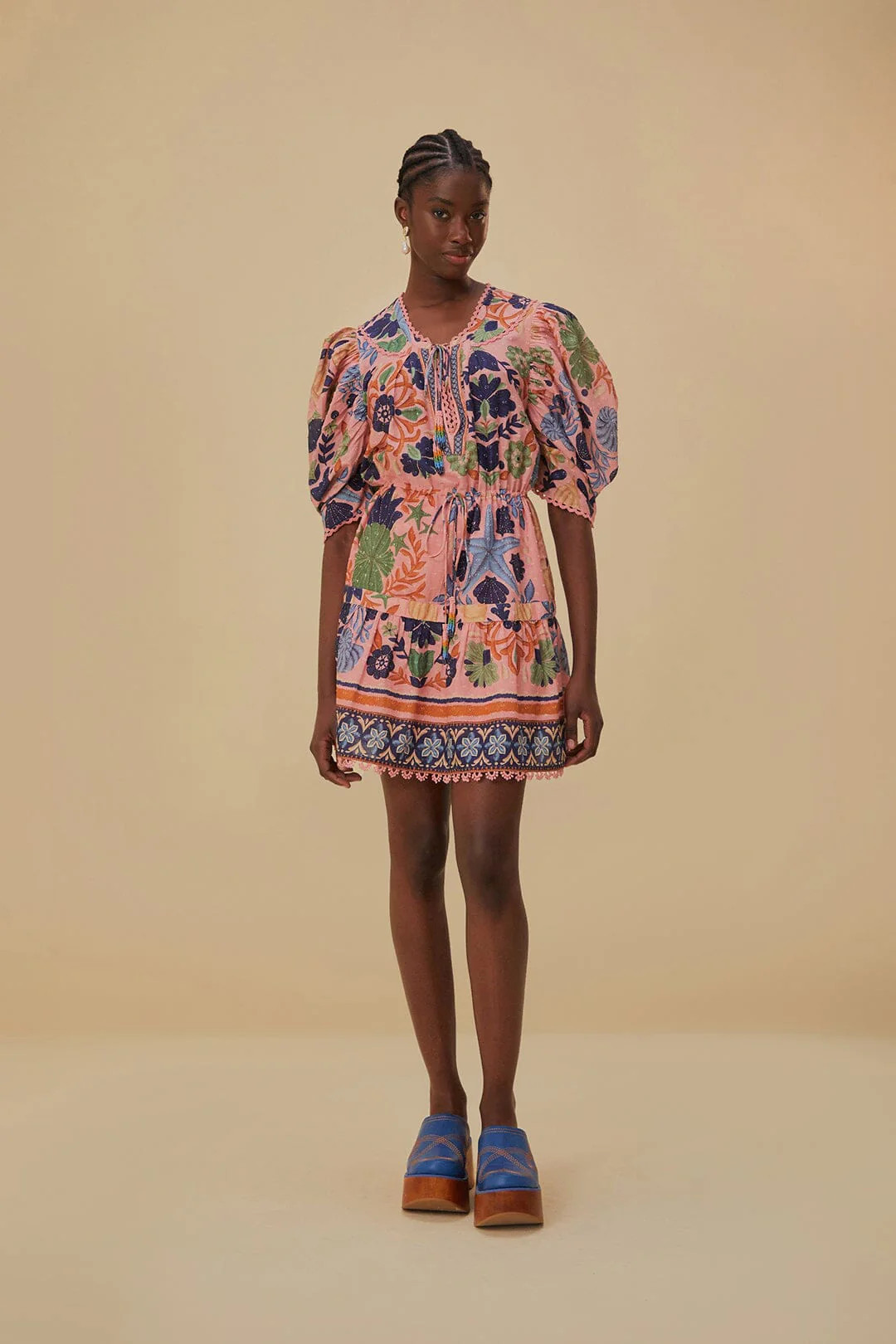 Pink Seashell Tapestry Mini Dress | FarmRio (US)