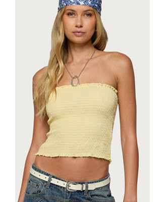 Edikted Womens Emmet Strapless Scrunch Top - Macy's | Macy's