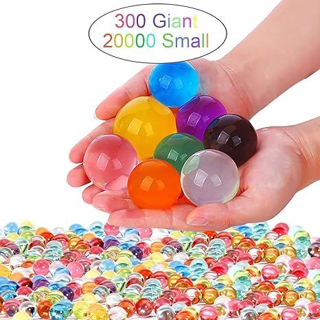 Leeche Non Toxic Water Beads Kit 300pcs Giant & 20000 Small Gel Beads for Kids-Value Package Sens... | Amazon (US)