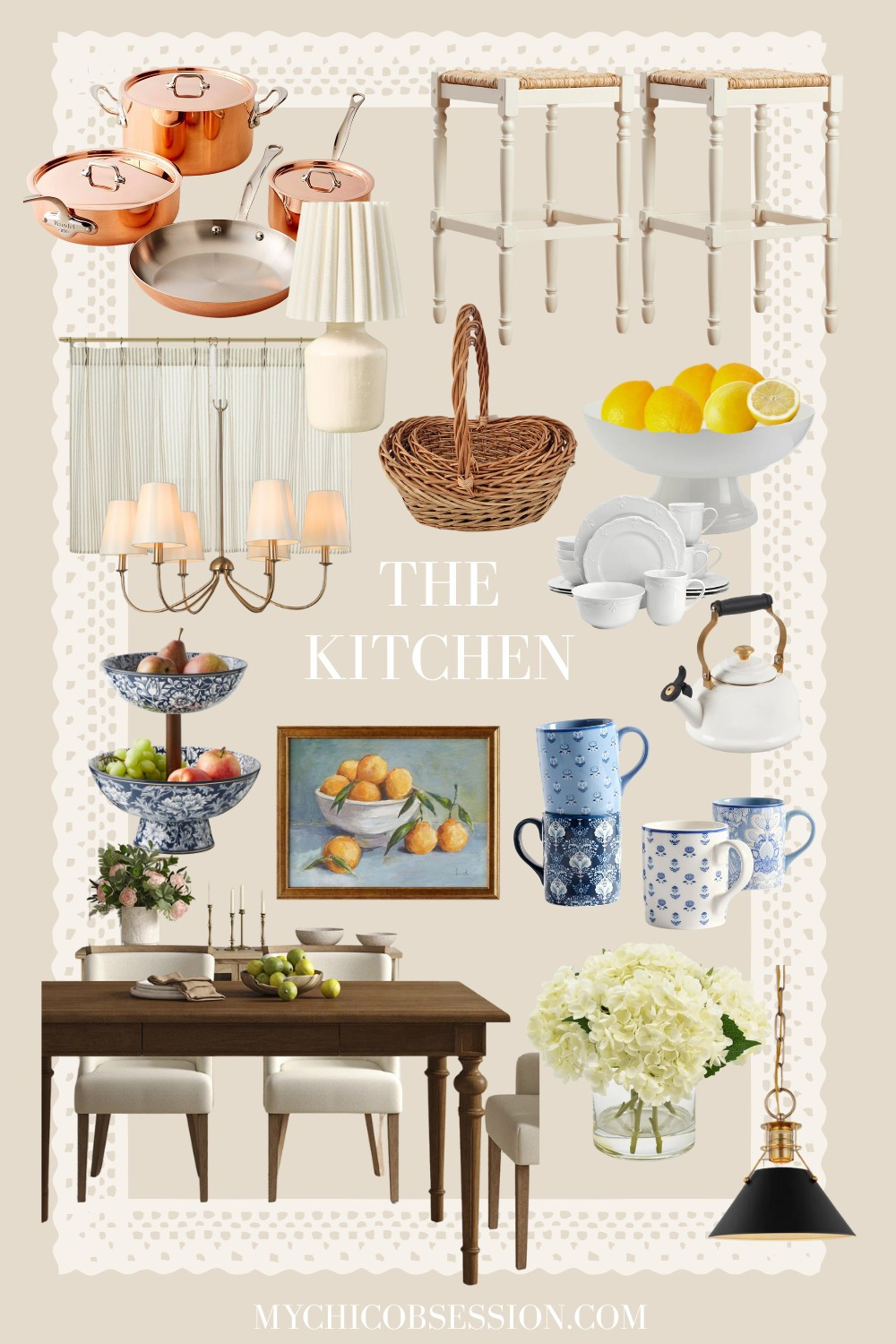 Get the curated, cozy look in your kitchen inspired by a Nancy Meyers movie set. Embrace mixed and matched textures and prints, lots of art, fresh flowers, and wooden furniture. Don't forget breezy cafe curtains, fruit blows, and soft lighting to round out your space. 

 #LTKHome