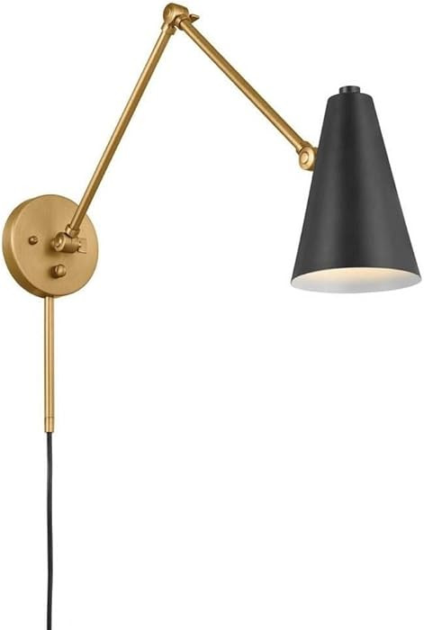 Kichler, Sylvia 1 Light Wall Sconce in Black and Natural Brass, 52486NBRB | Amazon (US)