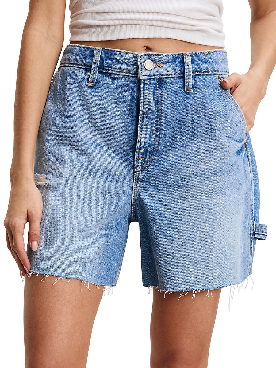 Women's Good 90s Denim Long Shorts - Indigo - Size 0 | Saks Fifth Avenue