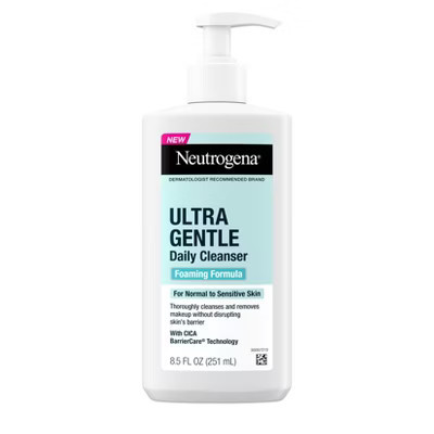 Neutrogena Ultra Gentle Daily Cleanser Foaming Formula - 8.5 fl oz: No Fragrance Added, Paraben-Free, For Normal and Sensitive Skin | Target