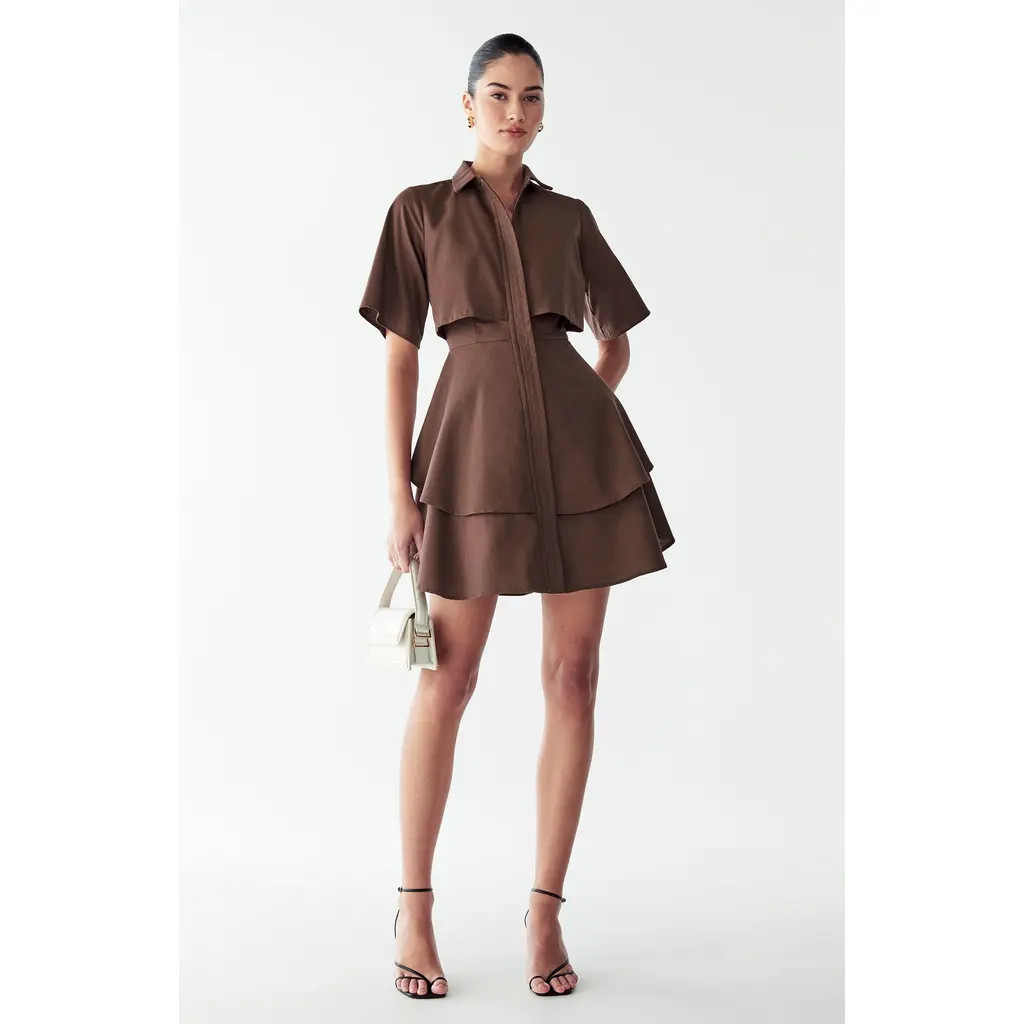 WILLA Hugh Layered Dress in Chocolate at Nordstrom, Size 8 | Nordstrom