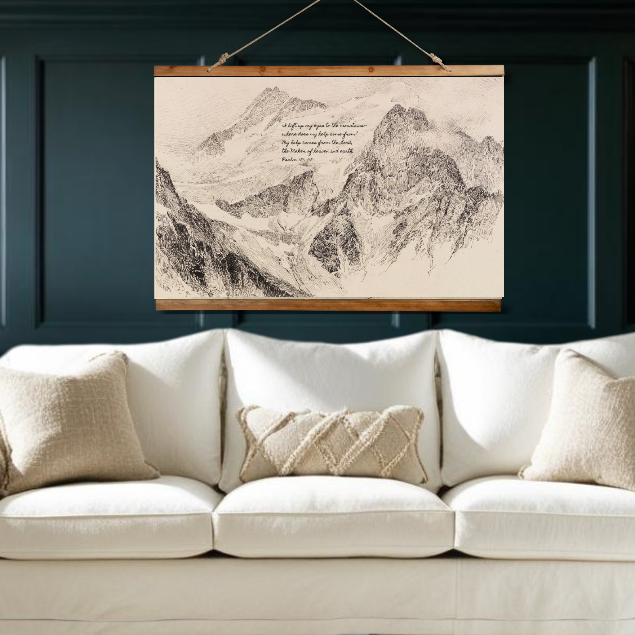 Neutral Vintage Modern Mountain Sketch with Scripture for your Living Room  

 

#LTKstyletip #LTKfamily #LTKgiftguide