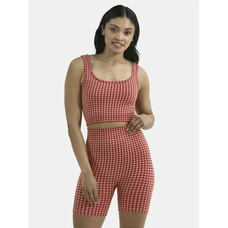 No Boundaries Seamless Cropped Tank Top & Bike Short Women s | Walmart (US)