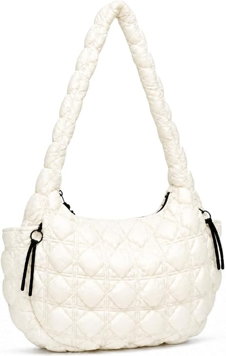 Puffer Tote Bag for Women Large Quilted Shoulder Bag Nylon Crossbody Bag | Soft Lightweight Hobo ... | Amazon (US)