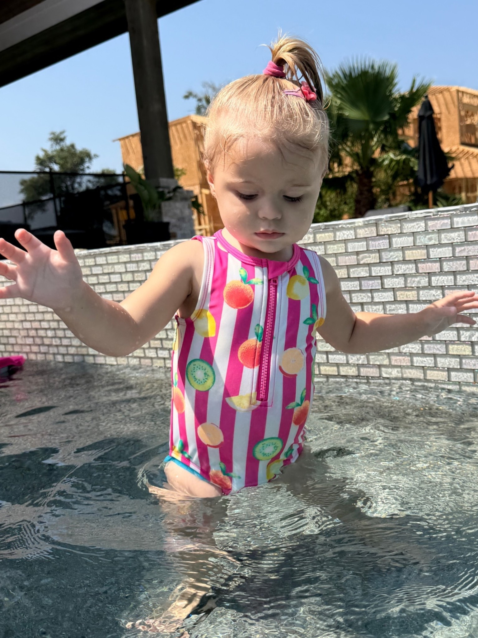 This is the cutest little toddler swimsuit from From Target. I love the high neck, zipper stripes, and the fruit are the cutest touch. 🥝🥥🍋💦👙 #target #toddlerswim #swimsuit

#LTKootd #LTKSwim #LTKBaby