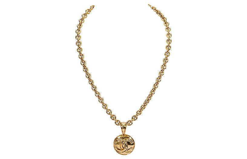 Chanel Necklace with Logo Coin Pendant - Vintage Lux | One Kings Lane
