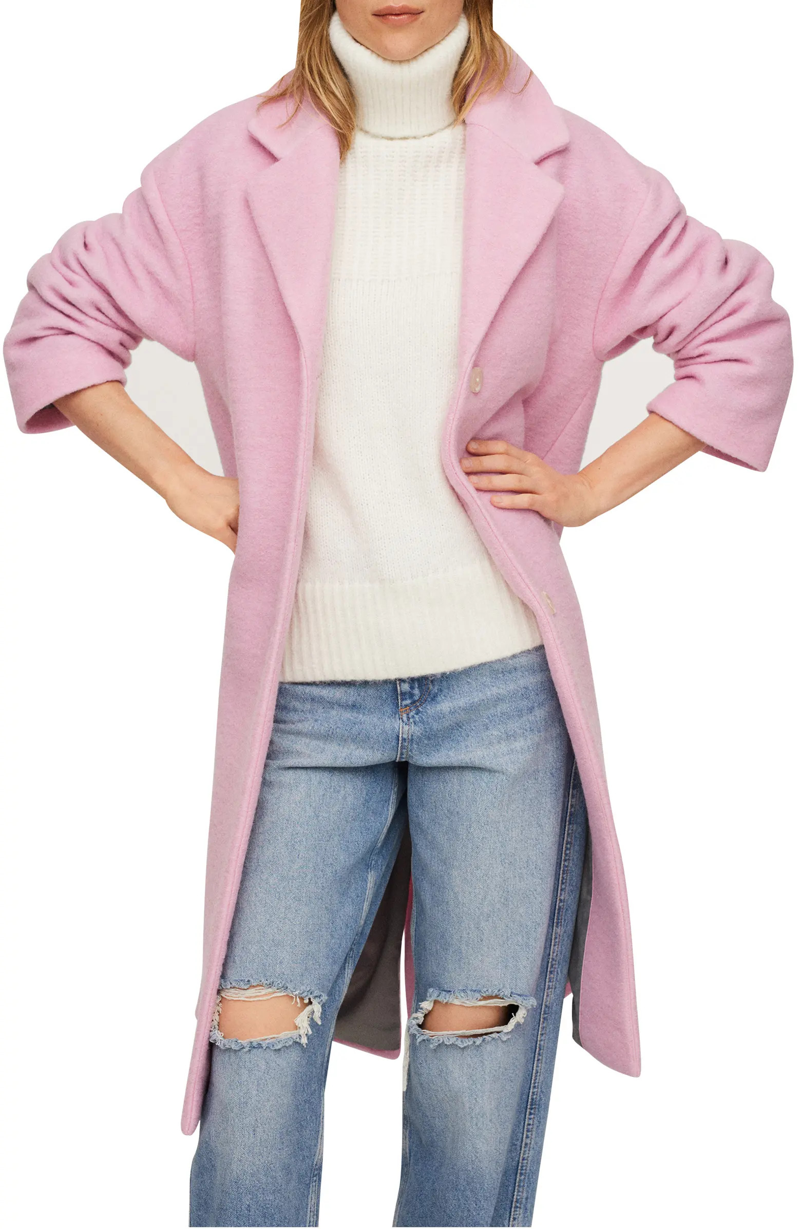 MANGO Oversize Wool Blend Coat | Nordstrom | Nordstrom