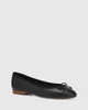 Agnes Black Leather Ballet Flat | Wittner