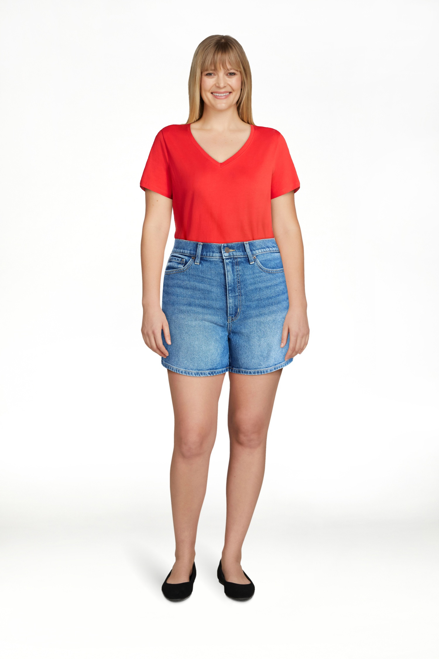 Time and Tru Women's High Rise Denim Shorts, 5" Inseam, Sizes 0-20 | Walmart (US)