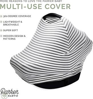 Parker Baby 4 in 1 Car Seat Cover for Girls and Boys - Stretchy Carseat Canopy, Nursing Cover, Gr... | Amazon (US)