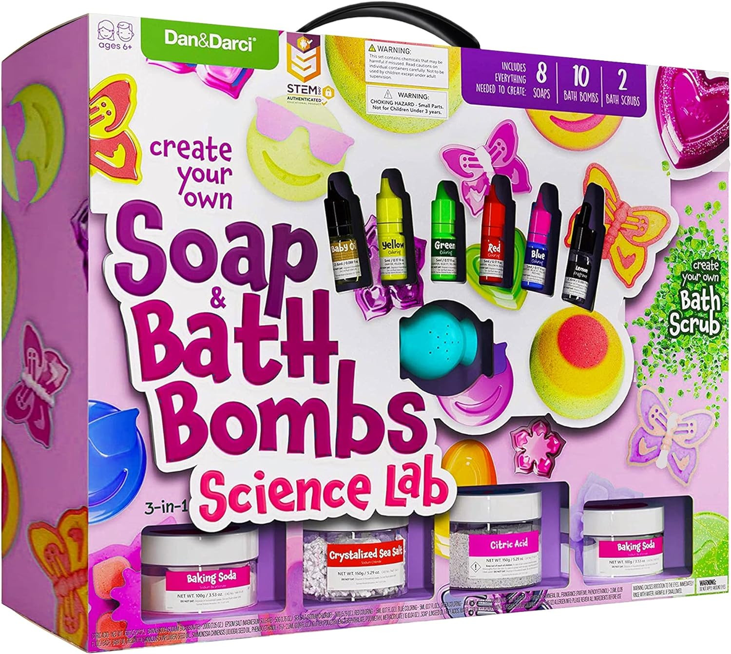 Dan&Darci Soap & Bath Bomb Making Kit for Kids, 3-in-1 Spa Science Kits, Christmas Craft Gifts fo... | Amazon (US)