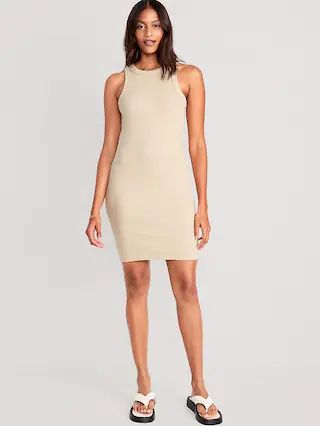 Fitted Sleeveless Rib-Knit Mini Dress for Women | Old Navy (US)