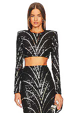 Michael Costello x REVOLVE Leonie Crop Top in Black & Silver from Revolve.com | Revolve Clothing (Global)