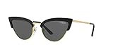 Vogue Eyewear Women's VO5212S Cat Eye Sunglasses, Top Black/Gold/Dark Grey, 55 mm | Amazon (US)