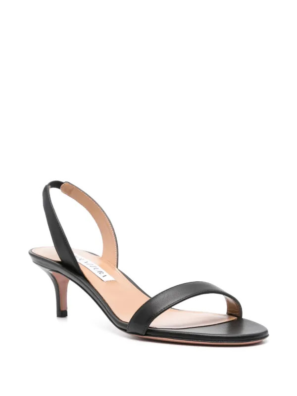 Aquazzura So Nude 50mm Leather Sandals - Farfetch | Farfetch Global